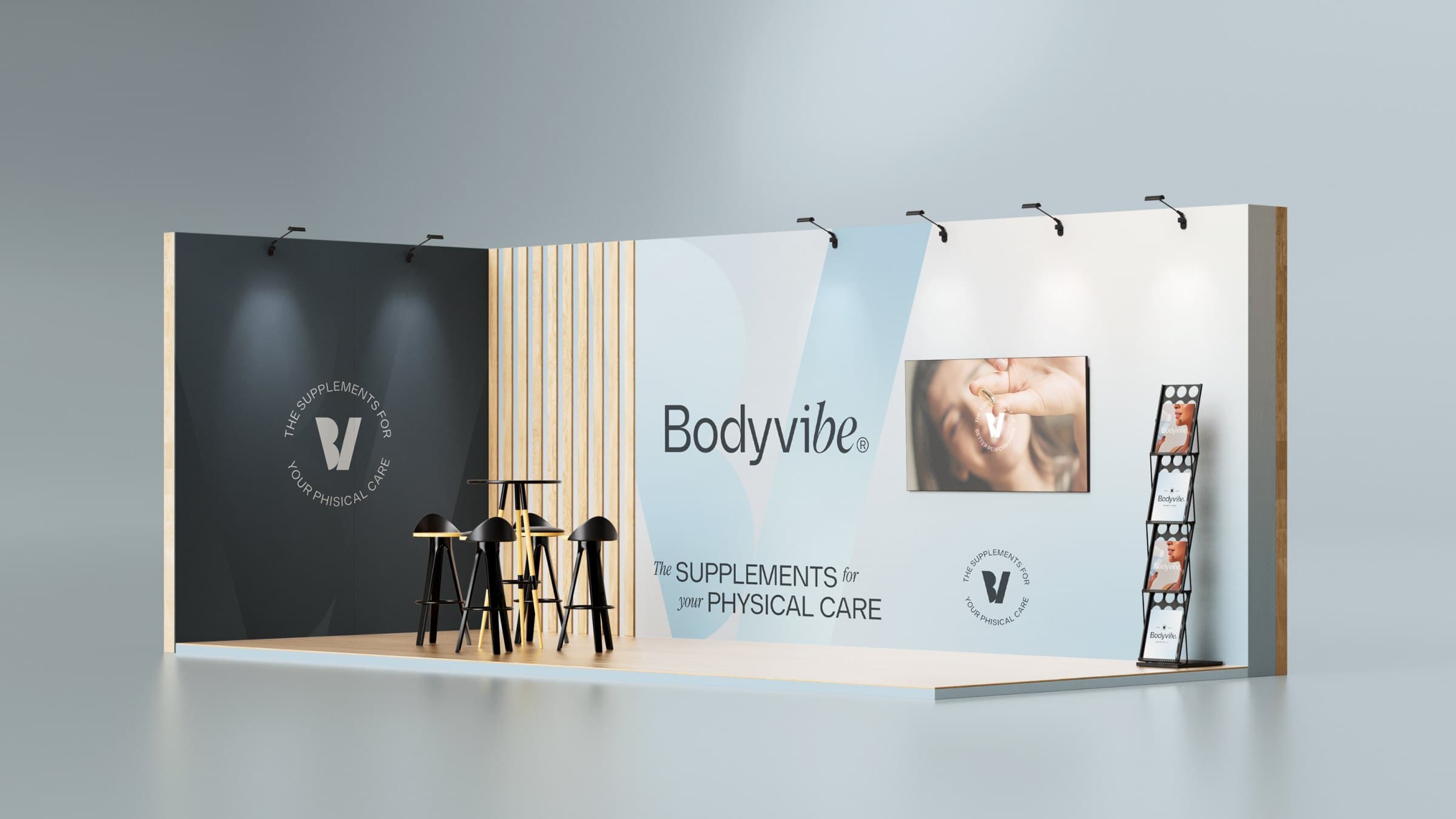 Stand de Bodyvibe en una feria profesional