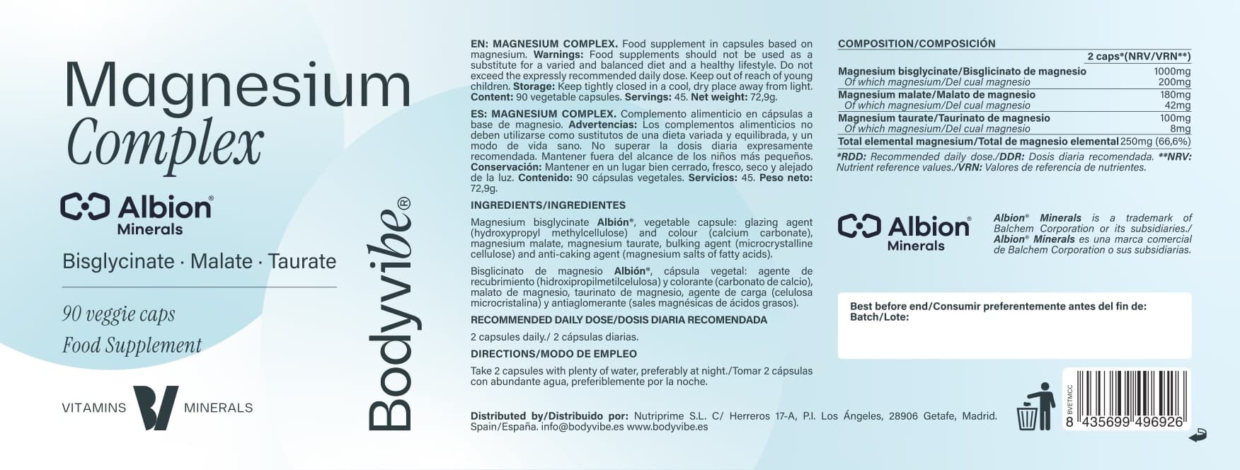 Etiqueta de Magnesium Complex