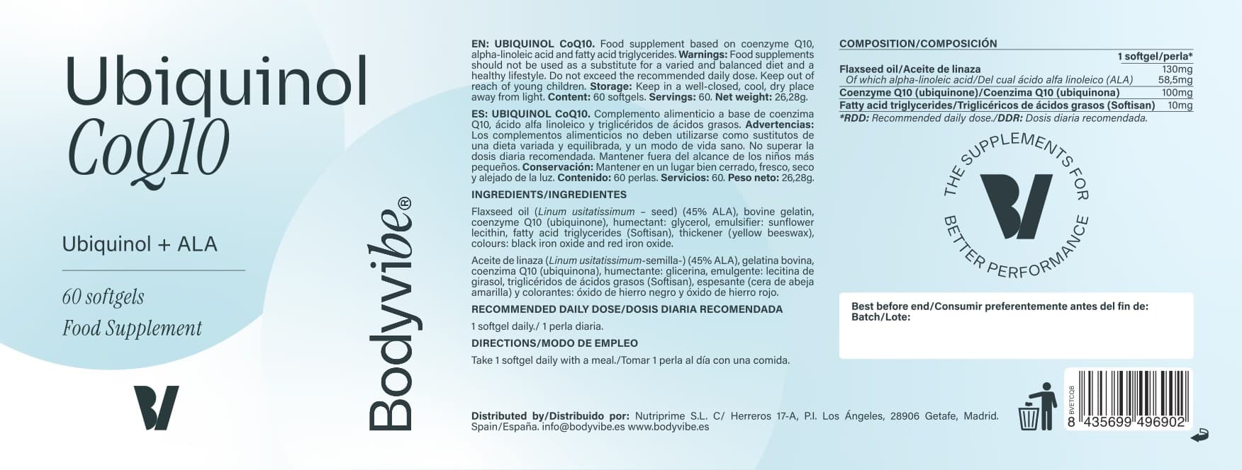 Etiqueta completa de Ubiquinol CoQ10