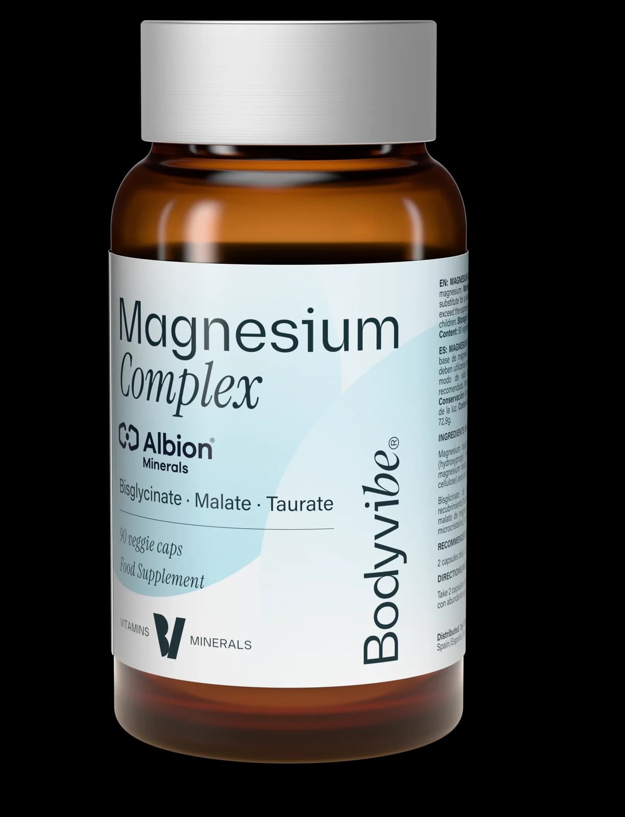 Bodyvibe Magnesium Complex amber glass bottle